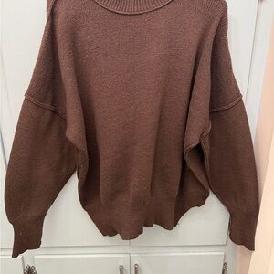 Amazon Brown Oversized Crewneck Sweater